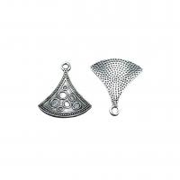 Tibetan Style Leaf Pendants, Triangle, antique silver color plated, vintage & DIY, nickel, lead & cadmium free, 23x20mm, Approx 100PCs/Bag, Sold By Bag