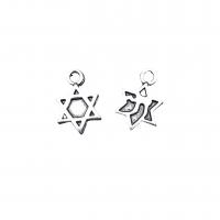 Zinc Alloy Star Pendant Hexagram antique silver color plated vintage & DIY nickel lead & cadmium free Approx Sold By Bag