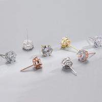 Zinc Alloy Stud Earring fashion jewelry & Unisex & with rhinestone nickel lead & cadmium free Sold By Pair