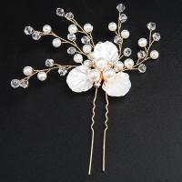 Hair Bands Brass with Crystal & Plastic Pearl fashion jewelry & for woman golden nickel lead & cadmium free Sold By PC
