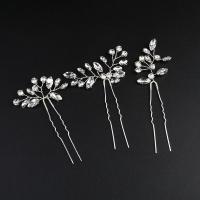 Hair Bands Zinc Alloy handmade three pieces & for woman & with rhinestone silver color nickel lead & cadmium free Sold By Set