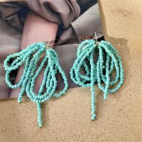 Fashion Fringe Earrings Zinc Alloy with turquoise fashion jewelry & for woman nickel lead & cadmium free 80mm Sold By Pair