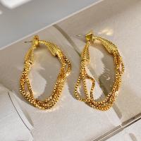 Mode-Fringe-Ohrringe, Messing, goldfarben plattiert, Modeschmuck & für Frau, goldfarben, frei von Nickel, Blei & Kadmium, 50mm, verkauft von Paar