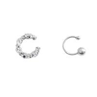 asymmetrische Ohrringe, Messing, Modeschmuck & für Frau, Silberfarbe, frei von Nickel, Blei & Kadmium, 17mm, verkauft von Paar