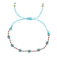 Bracelet de perles de verre, Seedbead, avec cordon de polyester, fleur, fait à la main, réglable & pour femme, plus de couleurs à choisir, protéger l'environnement, sans nickel, plomb et cadmium, Longueur Environ 16-28 cm, Vendu par PC