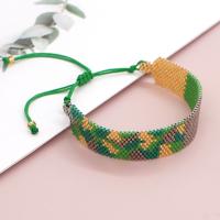 Bracelet de perles de verre, Seedbead, avec cordon de polyester, réglable & pour femme, plus de couleurs à choisir, protéger l'environnement, sans nickel, plomb et cadmium, 15x110mm, Vendu par PC