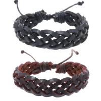 PU Leather Cord Bracelets, handmade, vintage & adjustable & for man, more colors for choice, Length:Approx 18-23 cm, Sold By PC