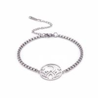 Stainless Steel Jewelry Bracelet, 304 Stainless Steel, with 5cm extender chain, Moon and Star, Vacuum Ion Plating, for woman & hollow, more colors for choice, 23.90x20.10mm, Length:17 cm, Sold By PC