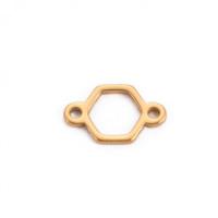 Rustfrit stål Connector, 304 rustfrit stål, Hexagon, du kan DIY & 1/1 løkke & hule, flere farver til valg, 11.10x6.70mm, Solgt af PC