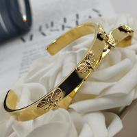 Stainless Steel Bangle 304 Stainless Steel Butterfly plated fashion jewelry gold 8mm Length 62 cm Sold By PC