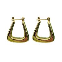 Titanium Steel  Earring, plated, fashion jewelry, golden, 18x5x20mm, Sold By Pair