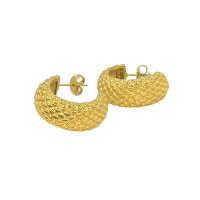 Titan Stahl Ohrring, Titanstahl, plattiert, Modeschmuck, goldfarben, 24x10mm, verkauft von Paar