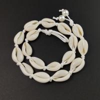 Shell Necklaces, half handmade, Unisex, more colors for choice, 14x7mm, Sold Per 45 cm Strand