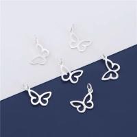 925 Sterling Silver Pendant Butterfly DIY & hollow silver color Approx 2mm Sold By PC