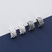 925 Sterling Silver Large Hole Bead irregular DIY Approx 6.2mm Sold By PC