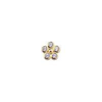 925 Sterling Silver Spacer Bead Flower plated DIY & micro pave cubic zirconia Sold By PC