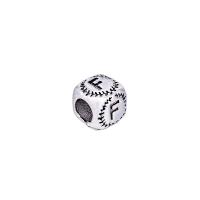925 Sterling Silver Spacer Bead, Cube, vintage & DIY & with letter pattern, more colors for choice, 5.90mm, Hole:Approx 3.1mm, Sold By PC
