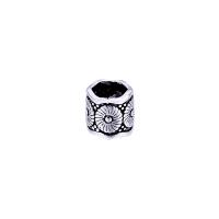 925 Sterling Silver Spacer Bead, vintage & DIY & with flower pattern, 5.90x6.40mm, Hole:Approx 4.5mm, Sold By PC