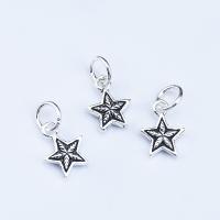 925 Sterling Silver Pendant, Star, vintage & DIY, 9.20x7.30x2.10mm, Hole:Approx 2.7mm, Sold By PC
