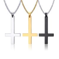 Stainless Steel Jewelry Necklace, 304 Stainless Steel, Cross, fashion jewelry & Unisex, more colors for choice, 55x30mm, Length:Approx 60 cm, Sold By PC