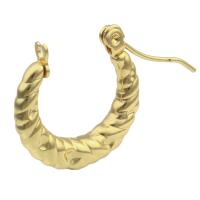 Laiton Anneau d'oreille, Placage de couleur d'or, bijoux de mode & pour femme, doré, 17x17x2mm, 6pairescouple/lot, Vendu par lot