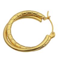 Brass Hoop Earring, gold color plated, fashion jewelry & for woman, golden, 27x26x3mm, 6Pairs/Lot, Sold By Lot