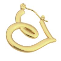 Laiton Anneau d'oreille, Placage de couleur d'or, bijoux de mode & pour femme, doré, 23x24x2.50mm, 6pairescouple/lot, Vendu par lot