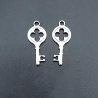 Tibetan Style Key Pendants, antique silver color plated, vintage & DIY & hollow, nickel, lead & cadmium free, 11x26mm, Approx 100PCs/Bag, Sold By Bag