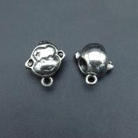Tibetan Style Bail Beads, Monkey, antique silver color plated, vintage & DIY, nickel, lead & cadmium free, 16x14mm, Approx 100PCs/Bag, Sold By Bag