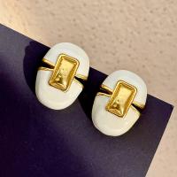 Zinc Alloy Stud Earring fashion jewelry & for woman & enamel nickel lead & cadmium free 35mm Sold By Pair