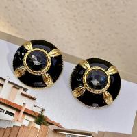 Zinc Alloy Stud Earring with Lampwork fashion jewelry & for woman & enamel nickel lead & cadmium free 35mm Sold By Pair