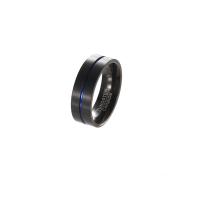 Titanium Čelik Finger Ring, modni nakit & različite veličine za izbor & za čovjeka, crn, Prodano By PC