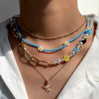 Multi Layer Necklace Zinc Alloy with Acrylic Angel gold color plated multilayer & for woman multi-colored nickel lead & cadmium free Length Approx 54 cm Approx 41.5 cm Sold By PC