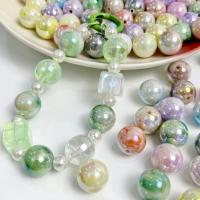 Plated Acrylic Beads, Round, DIY, more colors for choice, 16mm, Hole:Approx 2.5mm, 10PCs/Bag, Sold By Bag