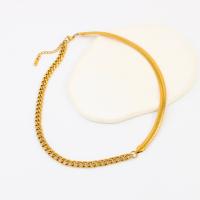 Stainless Steel Chain Necklace 304 Stainless Steel with 5cm extender chain plated fashion jewelry golden 6mm Length 40 cm Sold By PC