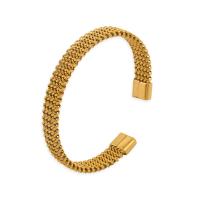 Acier inoxydable 304 bracelet, Placage, bijoux de mode, doré, 10mm, Longueur:64 mm, Vendu par PC