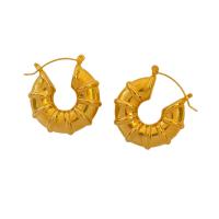 Edelstahl-Hebel zurück-Ohrring, 304 Edelstahl, plattiert, Modeschmuck, goldfarben, 10x28mm, verkauft von Paar