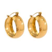 Acier inoxydable Levier Retour Earring, Acier inoxydable 304, Placage, bijoux de mode, doré, 10x25mm, Vendu par paire