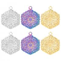 Stainless Steel Flower Pendant, 304 Stainless Steel, Vacuum Ion Plating, oval chain & different styles for choice, more colors for choice, 23x29x2.80mm, Hole:Approx 2.2mm, Length:50 cm, Sold By PC
