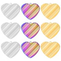 Stainless Steel Heart Pendants, 304 Stainless Steel, Vacuum Ion Plating, oval chain & different styles for choice, more colors for choice, 27x25x1mm, Hole:Approx 1.5mm, Length:50 cm, Sold By PC