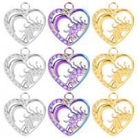 Stainless Steel Heart Pendants, 304 Stainless Steel, Vacuum Ion Plating, DIY & hollow, more colors for choice, 17x19x2mm, Hole:Approx 2mm, Sold By PC
