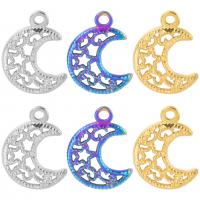 304 Stainless Steel Pendant, Moon and Star, Vacuum Ion Plating, oval chain & different styles for choice, more colors for choice, 14x19x1.50mm, Hole:Approx 2mm, Length:50 cm, Sold By PC