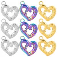 304 Stainless Steel Pendant, Heart, Vacuum Ion Plating, oval chain & different styles for choice, more colors for choice, 16x17x2mm, Hole:Approx 2mm, Length:50 cm, Sold By PC