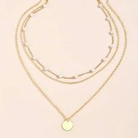 Mode-Multi-Layer-Halskette, Zinklegierung, mit Kunststoff Perlen, mit Verlängerungskettchen von 5cm, drei Schichten & Modeschmuck & für Frau, keine, frei von Nickel, Blei & Kadmium, Länge:35 cm, 40 cm, 45 cm, verkauft von PC