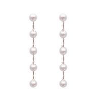 Tibetan Style Drop Earrings, with Plastic Pearl, fashion jewelry & for woman, golden, nickel, lead & cadmium free, 107mm, Sold By Pair