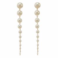 Zinc Alloy Drop Earrings with Plastic Pearl fashion jewelry & for woman nickel lead & cadmium free 150mm Sold By Pair