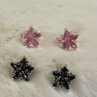 Brass Stud Earring Star real gold plated fashion jewelry & micro pave cubic zirconia & for woman nickel lead & cadmium free Sold By Pair