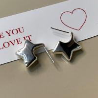 Brass Leverback Earring Star fashion jewelry & for woman silver color nickel lead & cadmium free Sold By Pair
