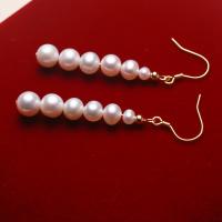 Boucles d'oreilles en perles d'eau douce, perle d'eau douce cultivée, bijoux de mode & pour femme, blanc, 3-7mm, Vendu par paire