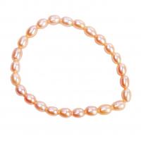 Bracelet en perles de culture d'eau douce, perle d'eau douce cultivée, bijoux de mode & pour femme, rose, 5-6mm, Longueur:Environ 6.3 pouce, Vendu par PC